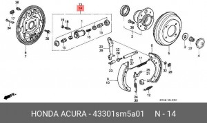 Колесный тормозной цилиндр 43301SM5A01 HONDA