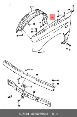 Крыло 58800-60A31 SUZUKI