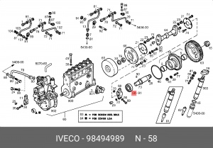 Уплотняющее кольцо, коленчатый вал 98494989 IVECO
