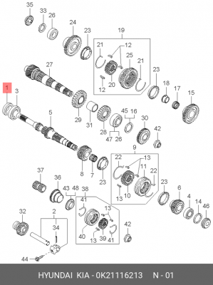Сальник КПП 0K21116213 HYUNDAI KIA