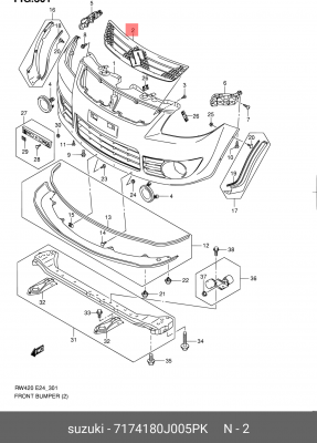 Решетка радиатора 71741-80J00-5PK SUZUKI