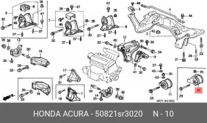 Подвеска, двигатель 50821-SR3-020 HONDA