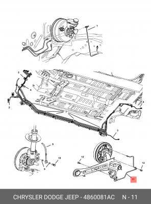 Тормозной шланг 4860 081AC CHRYSLER