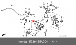 Подвеска, рычаг независимой подвески колеса 52364-S5A-004 HONDA