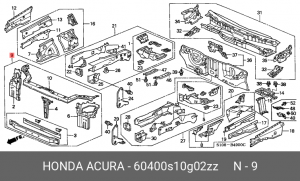 Облицовка передка 60400S10G02ZZ HONDA