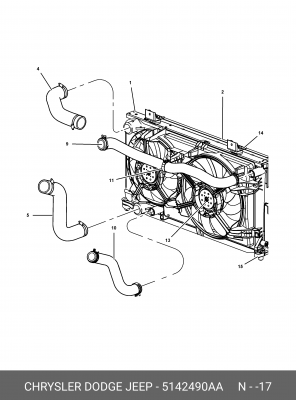 Конденсатор, кондиционер 5142 490AA CHRYSLER