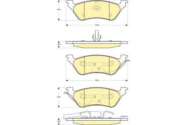 Комплект тормозных колодок, диско 6141305 GIRLING