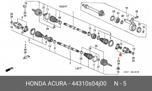 Шарнирный комплект, приводной вал 44310S04J00 HONDA
