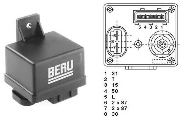 Блок управления, время накаливания GR061 BERU