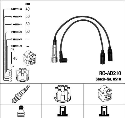 Ккомплект проводов зажигания RCAD210 NGK NTK