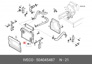 Радиатор, охлаждение двигател 504045487 IVECO