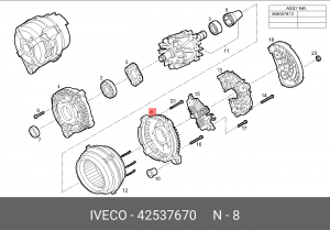 Подшипник контактного кольца, генератор 42537670 IVECO