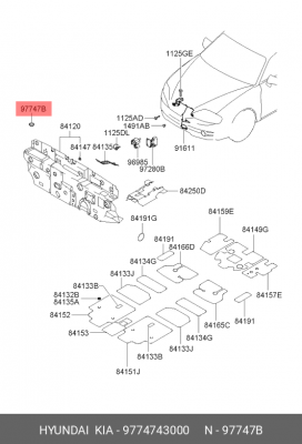Заглушка деталей кузова 9774743000 HYUNDAI KIA