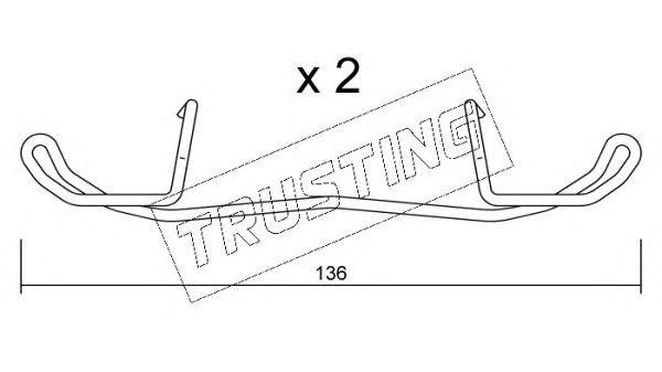Комплектующие, колодки дискового тормоза KIT093 TRUSTING