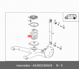 Пружина подвески A 638 324 06 04 MERCEDES BENZ