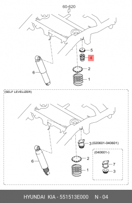 Отбойник амортизатора подвески 551513E000 HYUNDAI KIA