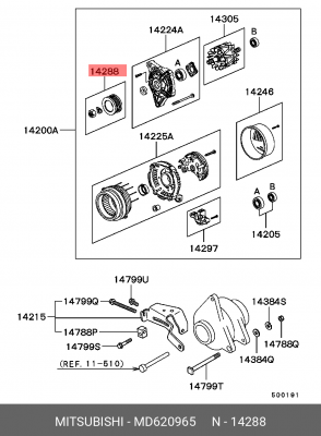 Ремкомплект, генератор MD620965 MITSUBISHI