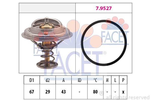 Термостат, охлаждающая жидкость 7.8549 FACET