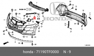 Кронштейн крепления бампера 71190TF0000 HONDA