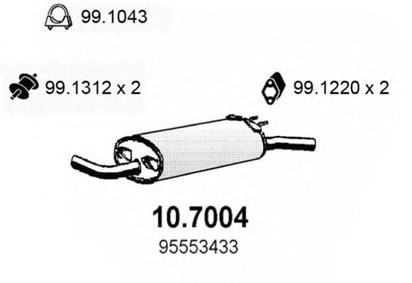 Глушитель выхлопных газов конечный 107004 ASSO