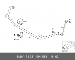 Подвеска, стабилизатор 31 35 1 094 556 BMW