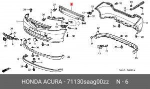 Усилитель бампера 71130SAAG00ZZ HONDA