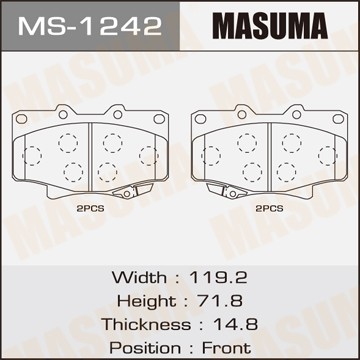 Колодки тормозные дисковые MS1242 MASUMA