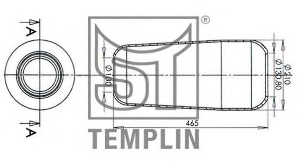 Кожух пневматической рессоры 040606006500 TEMPLIN