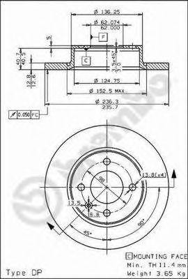 Тормозной диск 08.5243.10 BREMBO