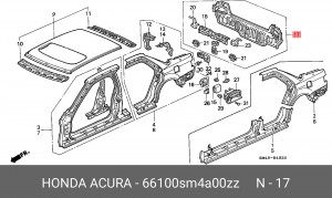 Задняя стенка 66100SM4A00ZZ HONDA
