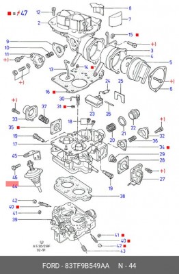 Стопорный гаситель, карбюратор 83TF9B549AA FORD