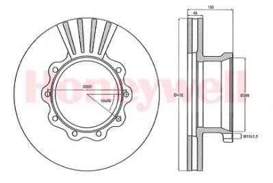 Тормозной диск 567406B BENDIX JURID