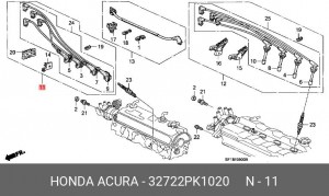 Провода высоковольтные системы зажигания (комплект) 32722PK1020 HONDA