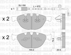 Комплект тормозных колодок, диско 2207720K METELLI