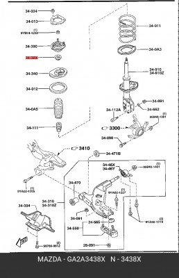 Подшипник опоры амортизатора подвески GA2A-34-38X MAZDA