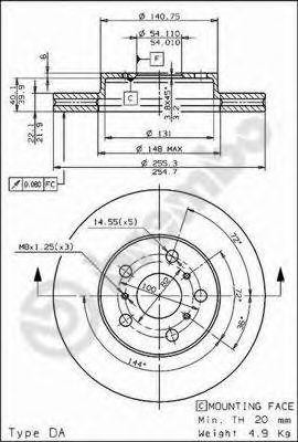 Тормозной диск 09.6803.10 BREMBO
