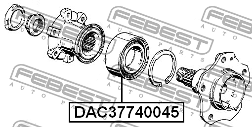 Подшипник ступицы колеса DAC37740045 FEBEST
