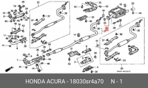 Глушитель выхлопных газов конечный 18030SR4A70 HONDA