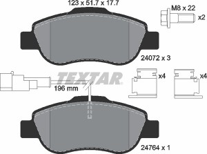 Колодки тормозные дисковые 2407202 TEXTAR