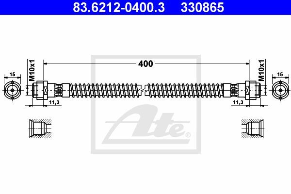 Тормозной шланг 83.6212-0400.3 ATE