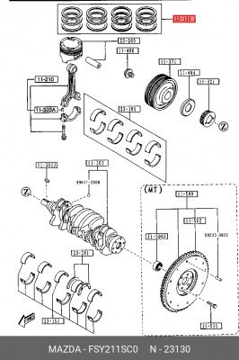 Кольца поршневые FSY2-11-SC0 MAZDA