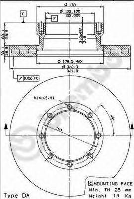 Тормозной диск 09.7322.10 BREMBO