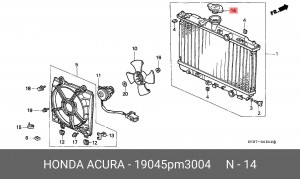 Крышка, радиатор 19045PM3004 HONDA