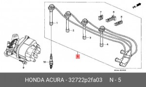 Ккомплект проводов зажигания 32722P2FA03 HONDA