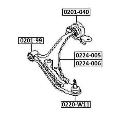 Рычаг подвески 0224-005 ASVA