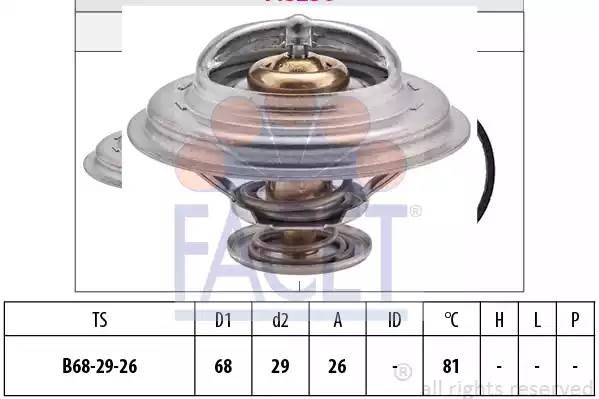 Термостат, охлаждающая жидкость 7.8250S FACET