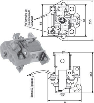 Тяговое реле, стартер 940113050336 MAGNETI MARELLI