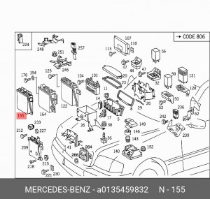 Блок управления, управление двигателем A 013 545 98 32 MERCEDES BENZ