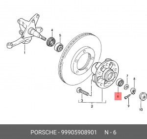 Комплект подшипника ступицы колеса 99905908901 PORSCHE