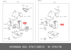 Испаритель, кондиционер 9761128013 HYUNDAI KIA